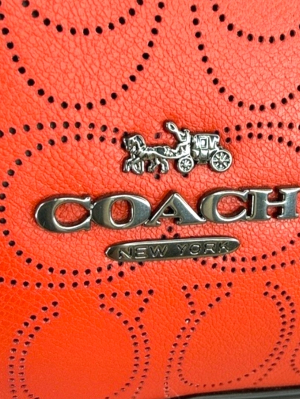 Coach Jordyn Perforated Leather Backpack Miami Red NWOT $450 Retail - Picture 16 of 16